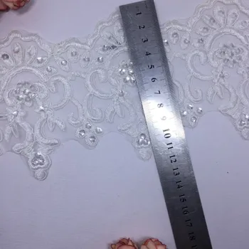 3 metry biały/czarny/złoty brokat koronkowe wykończenie organza dekolt szycie na tkaniny koronki aplikacja do sukni ślubnej sukni