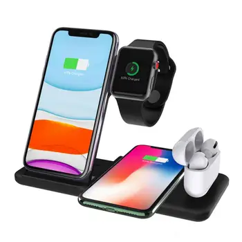 4in1 Wireless Dock Charger Stand 15W Fast Wireless Charging Charger Stand Station dla Apple Watch iPhone AirPods
