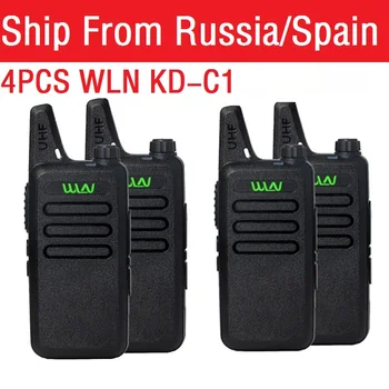 4szt WLN KD-C1 Mini Wiress Walkie Talkie UHF Handheld dwukierunkowa radiowa komunikator transceiver ham radio walkie-talkie