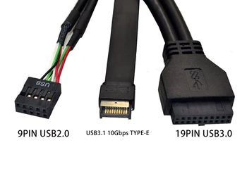 5,25 cala USB 3.1 GEN2 panel przedni Hub USB 2 porty USB 3.0 + 2 porty USB2.0 + 1 port TYPE-C ze złączem TYPE-E do KOMPUTERA stacjonarnego