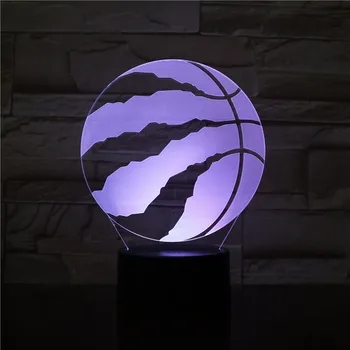 7 kolorów zmiana mały stół sypialnia spania światło koszykówka 3D lampka multi wybór dla dropship