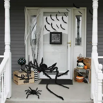 75 cm pająk dekoracje Halloween nawiedzony dom rekwizyty kryty basen czarny olbrzym