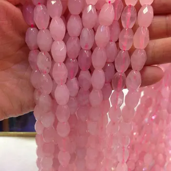 8x12 mm naturalny fasetowany oliwkowy różowy kwarc koraliki do tworzenia biżuterii koraliki bransoletki dla kobiet 15