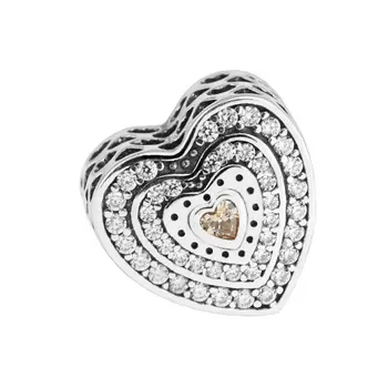 925 srebro biżuteria pasuje Europejskiej charms bransoletki biżuteria DIY fantazji Hojne serce srebrne wisiorki utorować CZ hurtowych