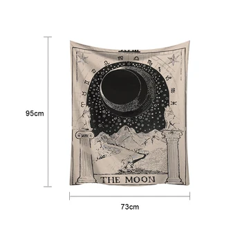95x73cm Junejour Księżyc Słońce Tarot na ścianie gobelin astrologia wróżby narzuta mata, koc, dekoracje do salonu, sypialni