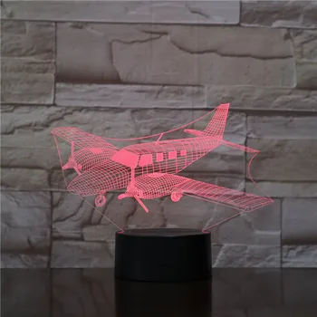 Air Plane Touch/Remote Control Night Light LED Stereo Acrylic 7 kolorów zmiana sypialnia lampa chłopcy prezent na urodziny GX1783