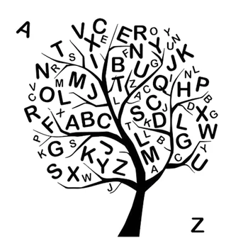 Alfabet drzewo naklejka na ścianę edukacja winylowe kalkomanie badanie naklejka rozpoznawać znaki wystrój Szkoła Dzieci, pokój do gier i zabaw klasy Wystrój HY1394