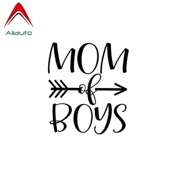 Aliauto Funny Car Sticker Mom of Boys Arrow winylu wodoodporny krem anty-UV odblaskowa naklejka czarny/srebrny,12cm*14cm