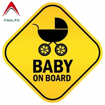 Aliauto Warning Mark Styling odblaskowe samochodowa naklejka Baby on Board Creative Personality Decal samochodowe, części zamienne do motocykli,7cm*7cm
