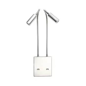 Aluminiowy LED USB nocne kinkiet do czytania kinkiet z ładowarki USB port sypialnia ścienne kinkiety dla domu strefa dla gości hotel