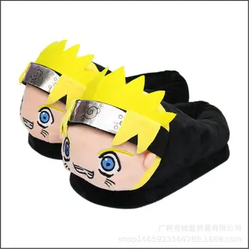 Anime Kreskówki Naruto Шиппуден Uzumaki Naruto Pluszowe Kapcie Zimowe Parking Kryty, Ciepłe Buty Miękkie Pluszowe Zabawki