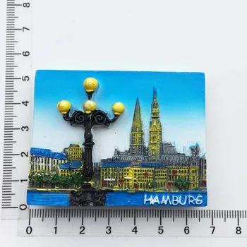BABELEMI ręcznie z żywicy magnesy na lodówkę Niemcy Hamburg podróży pamiątka lodówka magnetyczna naklejka rzemiosło dekoracji domu