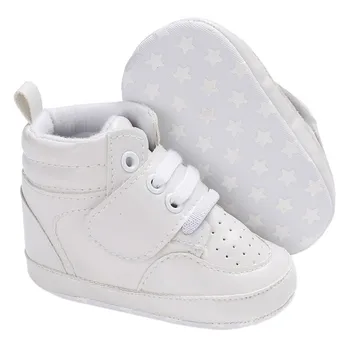 Baby Boys Shoes Nowonarodzonych Dzieci Sneakers High Top Solid Soft Sole First Walker Infant Toddler Czystości Prewalker Crib Shoe