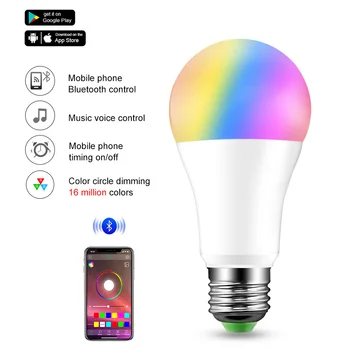 Bezprzewodowa łączność Bluetooth zmiana koloru led żarówka AC85-265V E27 lampa reflektor led RGB Magic Light Bulb lampa APP Control