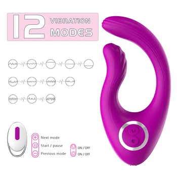 Bezprzewodowy podwójny wibrator dildo dorośli zabawki dla par USB Akumulator G Spot U stymulator łechtaczki podwójne wibratory sex zabawki dla kobiet