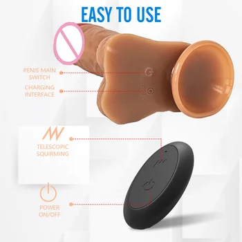 Bezprzewodowy zdalny wibrator odczucia skóry realistyczny wibrator Silikonowy ogromny wielki penis przyssawka dildo penis dorosłych sex zabawki dla kobiet