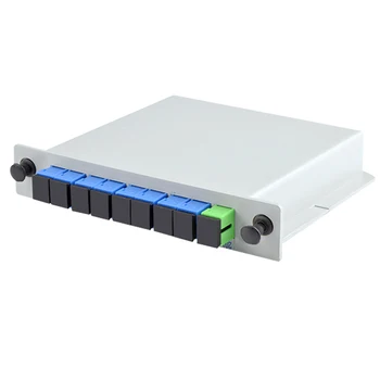 Bezpłatna wysyłka 10 szt./lot SC UPC 1X8 Fiber Optic FTTH cassette box optyczne złącze SC UPC PLC 1X8 fiber splitter Box