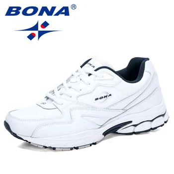 BONA 2020 nowe projektanci akcji skórzane buty wysokiej jakości odkryty buty sportowe męskie buty do biegania oddychająca odkryte buty