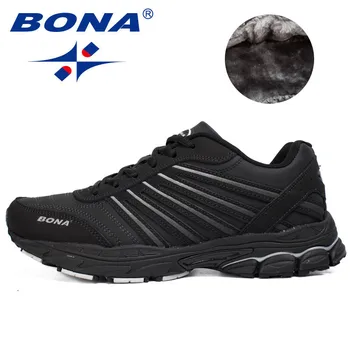 BONA New Men Winter Running Shoes lekka oddychająca meble chodzenie biegowe buty wygodne pluszowe buty sportowe mężczyźni