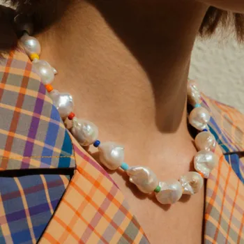 Bonzer barokowy naszyjnik z pereł artystycznej wyszlifowaniu biżuteria 4A Pearl Collares De Moda kobiety wysokiej jakości Bijoux naszyjnik naszyjnik 2020 nowy