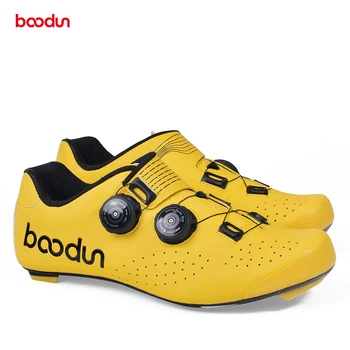 Boodun męska rowerowa buty włókna węglowego podeszwa rower buty oddychająca Самоблокирующаяся wyścigowa rowerowa buty z trasami rowerowymi modelem butów