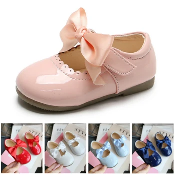 Buty dla dzieci dla dziewczynek taniec buty modne koronki z kokardą lakierowana skóra do obuwia dziecięcego mini Melissa Księżniczka buty