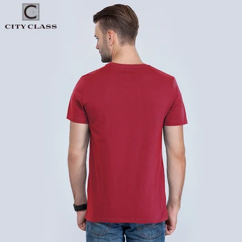 CITY CLASS Hot Summer męska t-shirt z nadrukiem O-neck Men Fitness Cotton Red Base Tops Tees For Male Color t-shirt 1962R