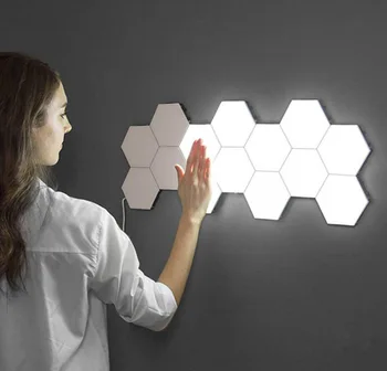 Creative Helios Touch Wall Lamps Honeycomb Modular Assembly Wall Lights for Home Interior DIY Led Wall Light with Plug