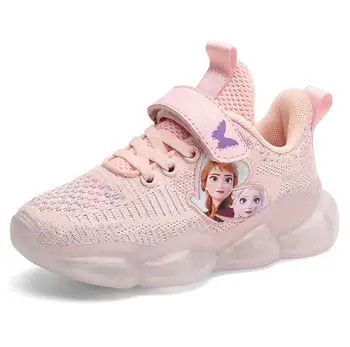 Disney buty dla Dzieci dla dziewczyn mrożone Elsa buty dla Dzieci marki fajne lekkie buty do biegania małe dziewczynki buty Codzienne buty