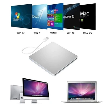 Dla Apple Mac Book Pro, mac pro Macbook komputer USB 2.0 8X DVD-odtwarzacz DVD-ROM 24X Combo CD-R Burner zewnętrzny napęd slim