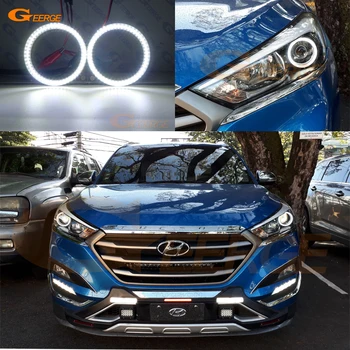Dla Hyundai Tucson TL 2016 2017 2018 Ultra bright SMD LED Angel Eyes halo rings kit Day Light akcesoria do stylizacji samochodów