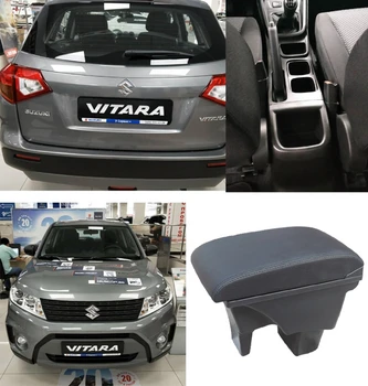 Dla Suzuki Vitara podłokietnik skrzynia uniwersalny samochód konsola środkowa caja modyfikacja akcesoria podwójne podniesiony z USB