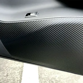 Dla Tesla Model 3 2017-2020 włókno węglowe PU drzwi boczne anty-kicka bez logo 4 szt.
