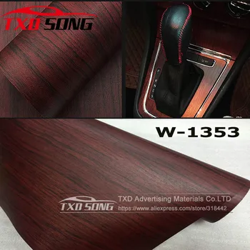 Dobra jakość W1353 Wood PVC Grain Sticker Wood VINYL Wood PVC film wewnętrzne ozdoba wood grain pvc vinyl film sticker