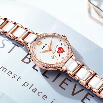 DOM fashion ladies diamond watch Ceramiczny pasek top luxury brand ladies Geneva zegarek kwarcowy zegarek G-1271G-7MX