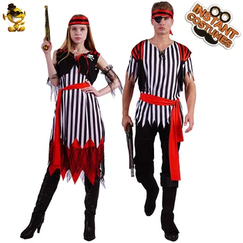 Dorośli pary pirat kostium cosplay karnawał party gry fabularne kobiety mężczyźni luksusowy Pirate odzież dla Halloween kostiumy