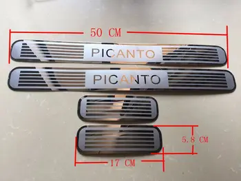 Drzwi scuff pad plat dla Picanto próg drzwi KIA car ozdobić stylizacja naklejki ze stali nierdzewnej 4 szt./kpl. darmowa wysyłka