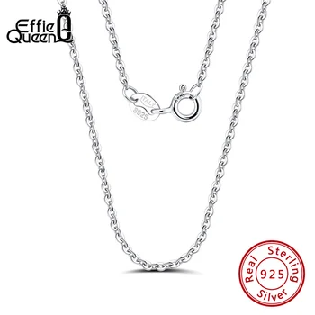 Effie Queen 925 srebro kobiety kabel łańcuch naszyjnik 45 cm/50 cm/55 cm damska długi łańcuch srebro biżuteria SC06
