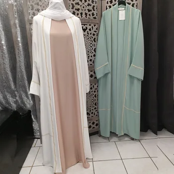 EID odkryty Abaya Dubaj muzułmańska Turcja moda абаи dla kobiet Islam hidżab sukienka kaftan kaftan Djellaba Femme De Moda Musulmana