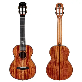 Enya Concert Tenor Ukulele All Solid Acacia Gloss Hawaii Mini Guitar for Professional Player with Pickup, Premium Gig bag, pasek