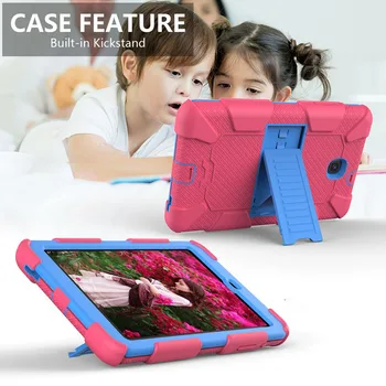 Etui do tabletu Samsung Galaxy Tab A 8.0 2018 T387 Kids Silicone+PC Shock Proof Full Body Cover Stand cover for SM T387 SM-T387