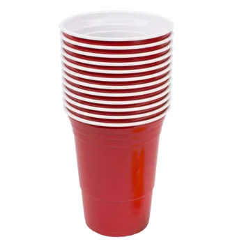 Event Supplies Red Cup Party plastikowe zimne napoje beer pong pojemność 16 uncji wody pitnej filiżanki do prania idealne Śmieszne gry beer pong