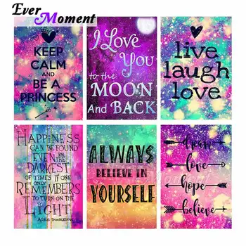 Ever Moment Diamond Painting Writing Live Laugh Love Diamond Embroidery Full Square Drills Resin Mosaic Home Art Craft ASF2087