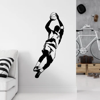 Fajne koszykówka, strzelanie postawy winylowe naklejki ścienne dekoracje w domu salon dla chłopców sypialnia ściany naklejki tatuaż Sport A401