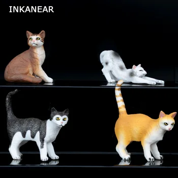 Figurka zwierzę różnorodność kotów model mikro wspaniały ogród miniaturowe ozdoby z żywicy rzemiosła akcesoria nowoczesna rzeźba figura