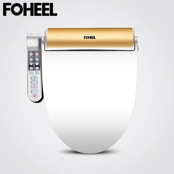 FOHEEL New Smart Toilet Seat Gold Silver Side Panel Control Electric Bidet Smart Bidet Heating Dry Massage for Wc
