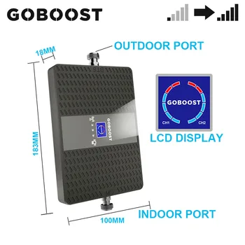 GOBOOST GSM 900 UNTS 2100 Mhz telefon przekaźnik 2g 3g mobilny wzmacniacz sygnału wyświetlacz LCD dwuzakresowy wzmacniacz