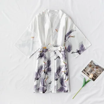 Gorąca wyprzedaż rejonowy ślub panna młoda ślub Ubrać szlafrok dorosłe kobiety druhna koszula nocna letnie kimono szlafrok bielizna nocna S M L XL