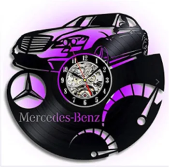 Gorący klej zegar Mercedes-Benz car record wall clock retro nostalgiczne domowe twórcze zegarek.
