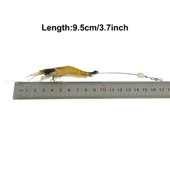Goture 5szt miękka przynęta wędkarska silikonowa przynęta dla krewetek ze świecącą kulką Iscas Artificiais para pesca sprzęt wędkarski 9.5 cm 5.7 g
